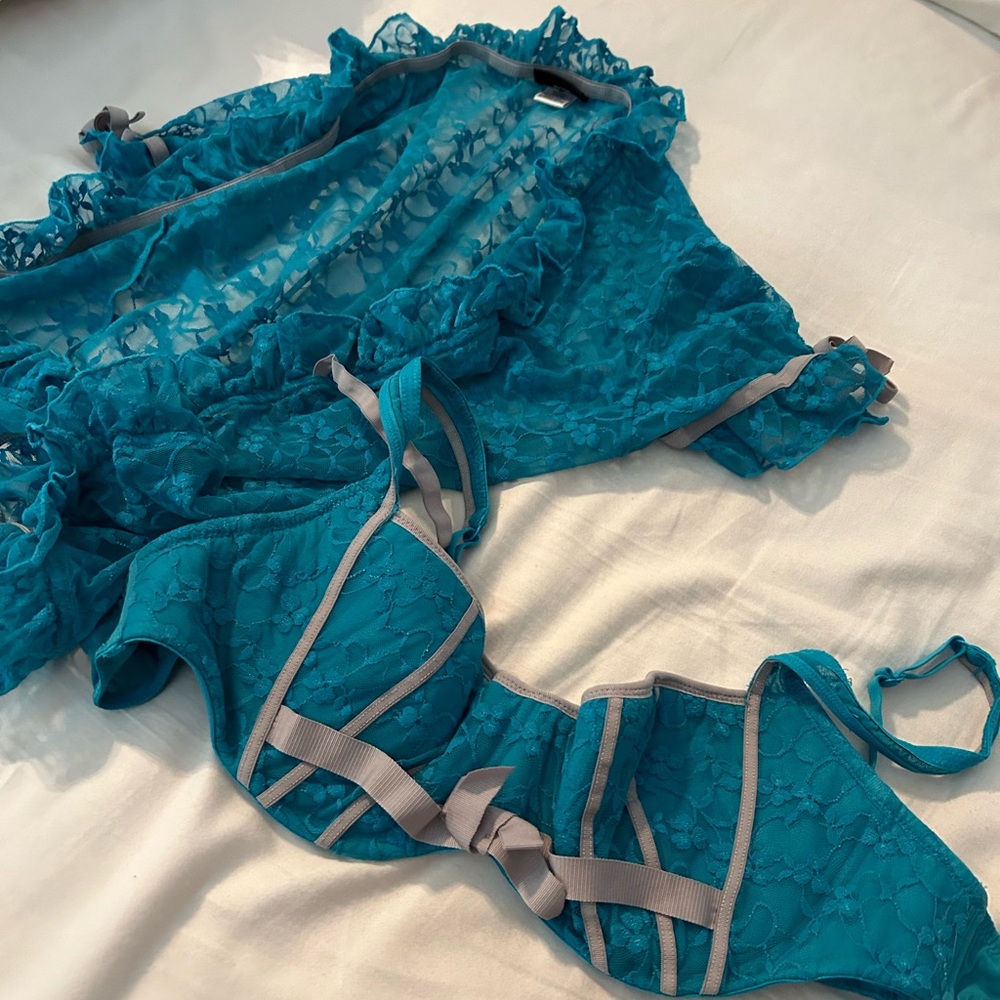 Blue bra with cover up